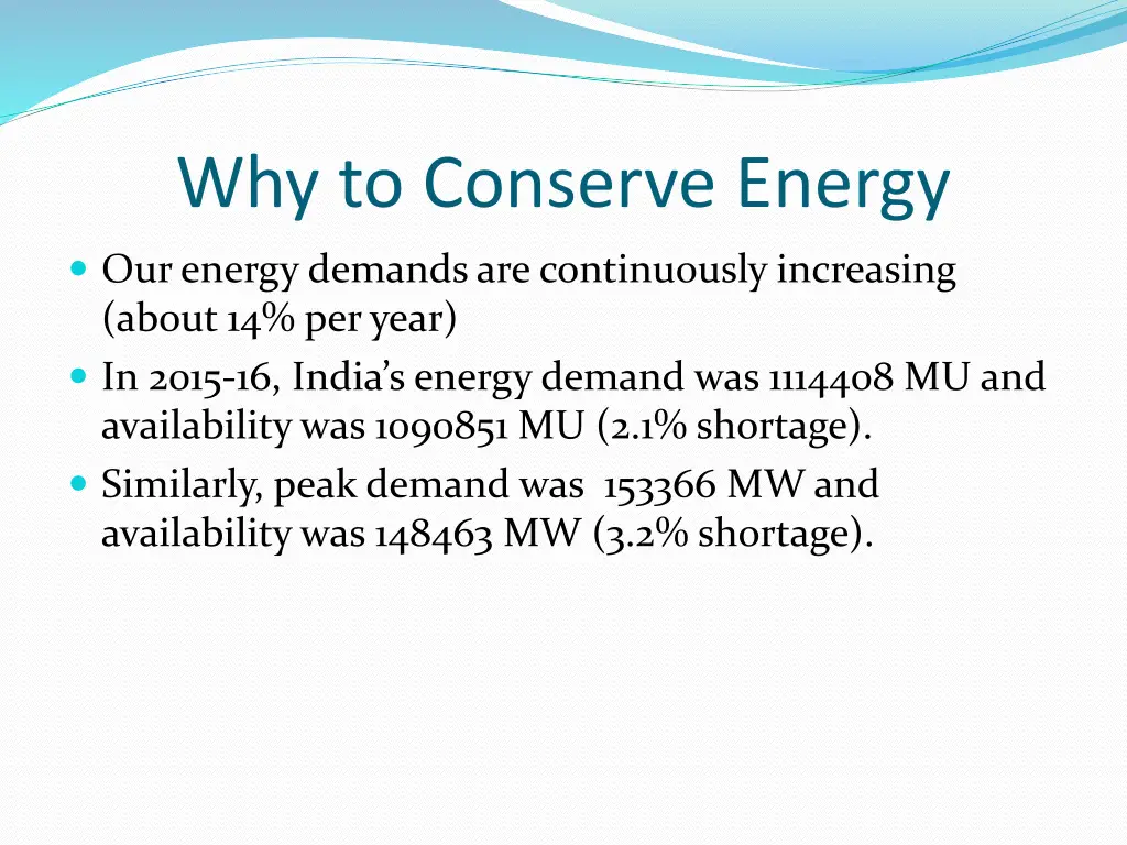 why to conserve energy