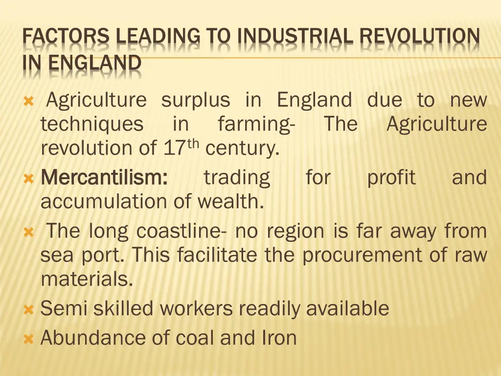 factors leading to industrial revolution