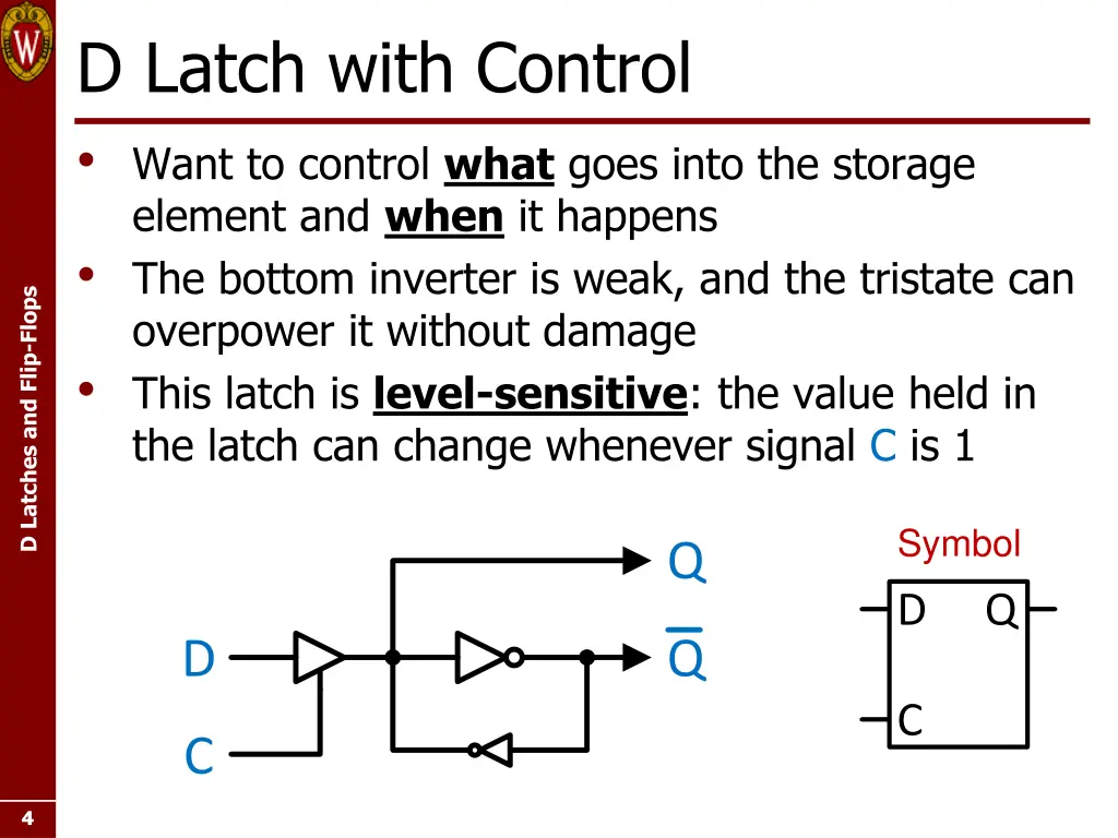 d latch with control want to control what goes