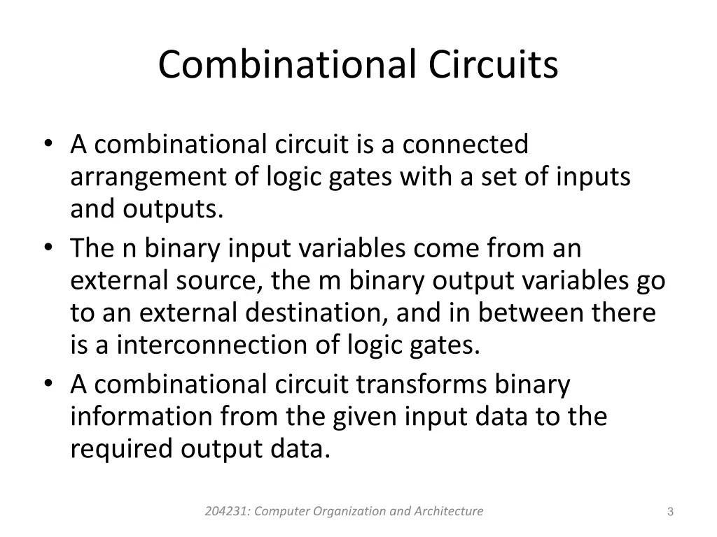 combinational circuits