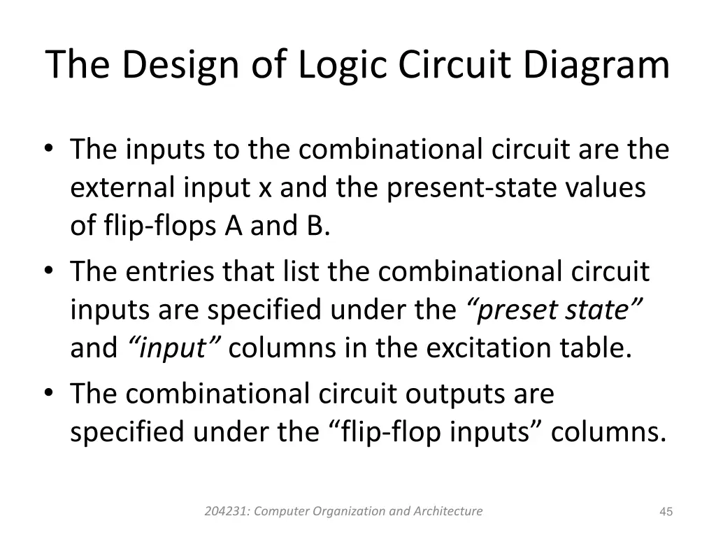 the design of logic circuit diagram