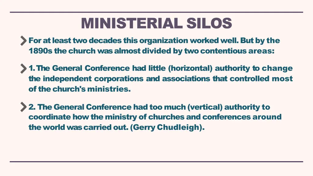 ministerial silos