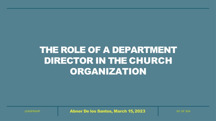 the role of a department director in the church