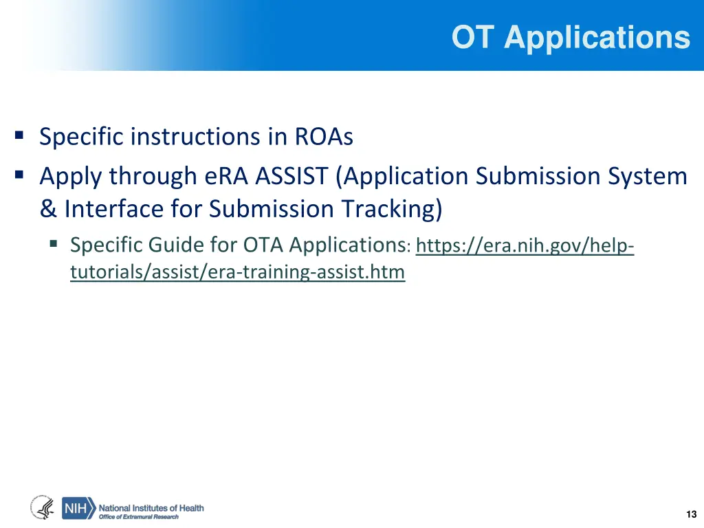 ot applications