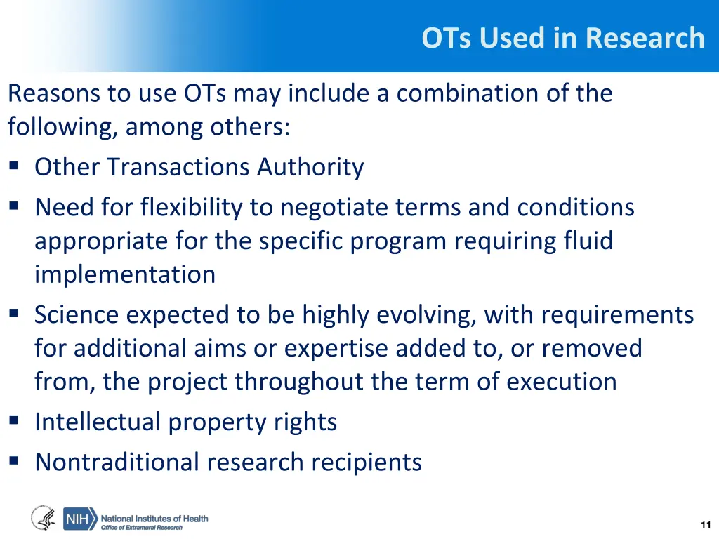 ots used in research