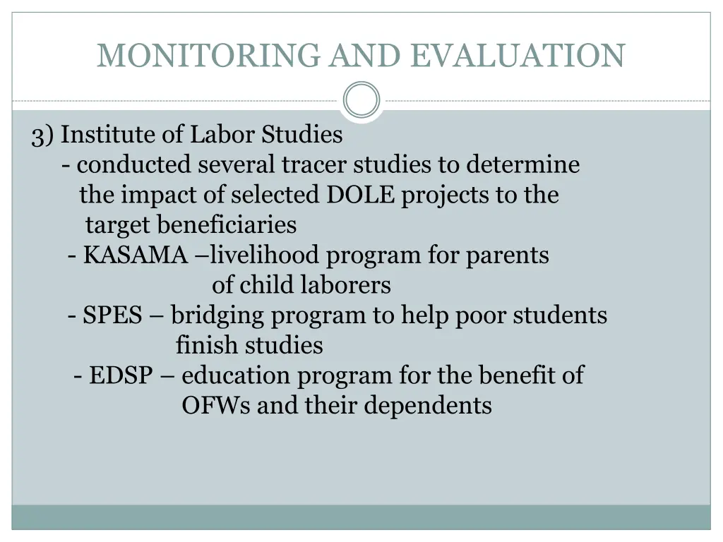 monitoring and evaluation 6