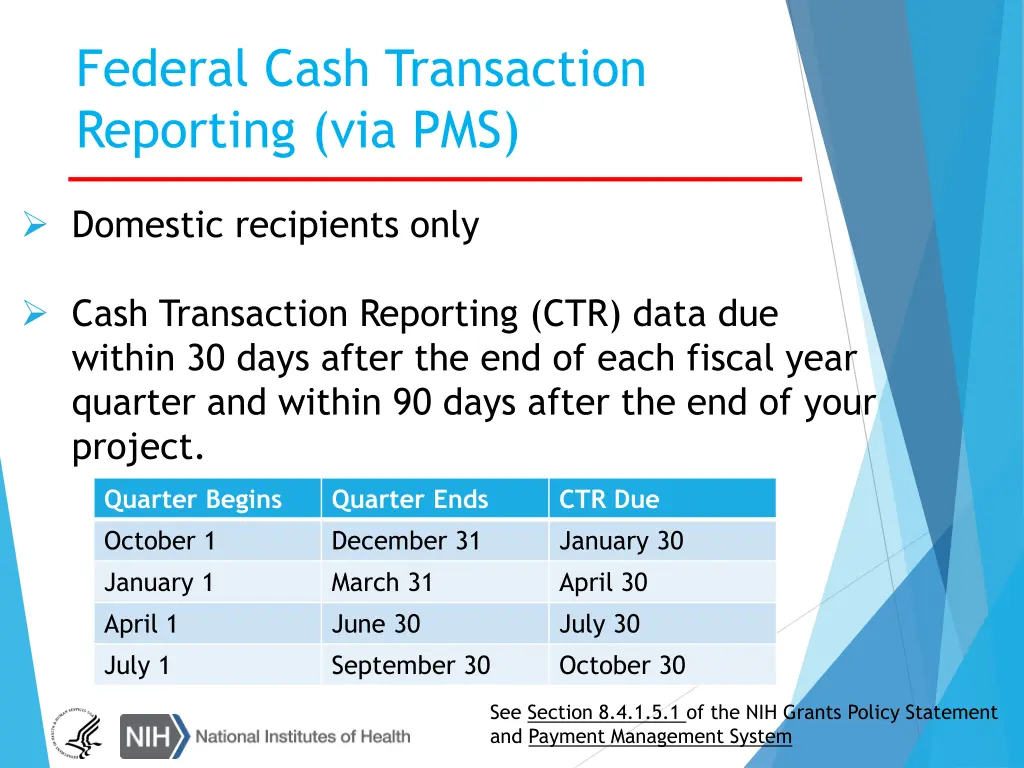 federal cash transaction reporting via pms