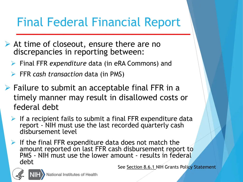 final federal financial report