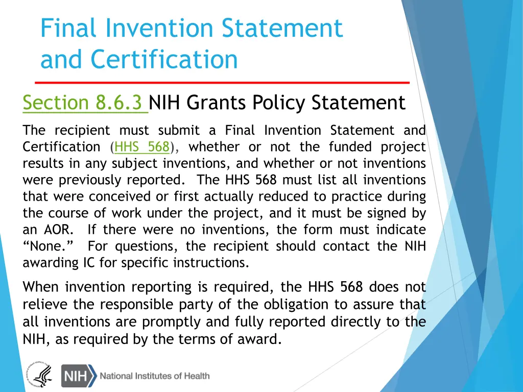 final invention statement and certification