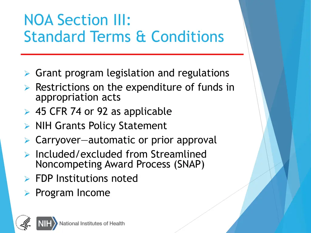 noa section iii standard terms conditions