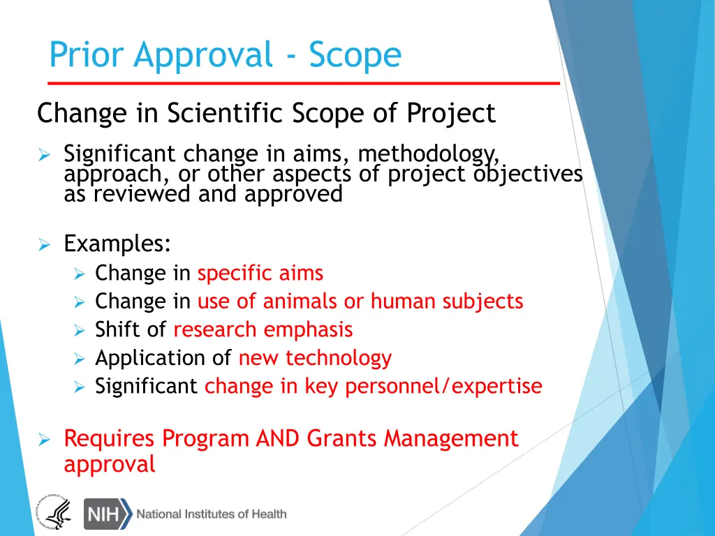 prior approval scope