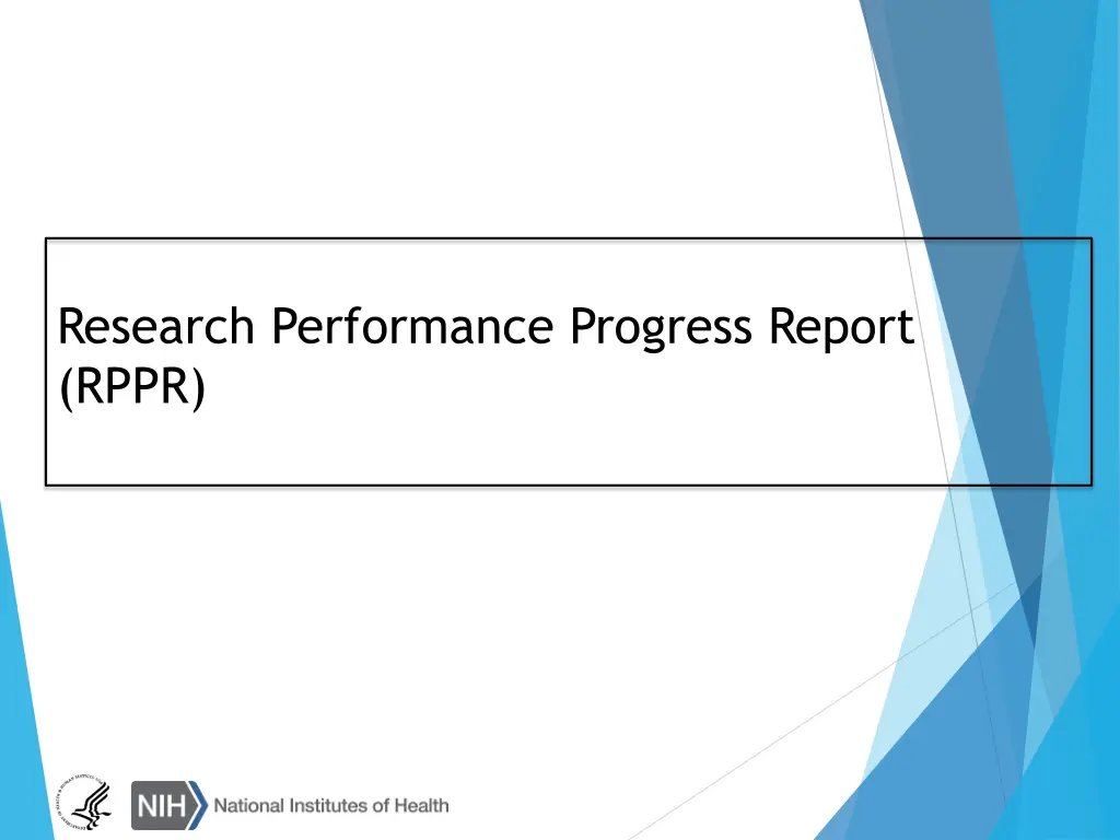 research performance progress report rppr