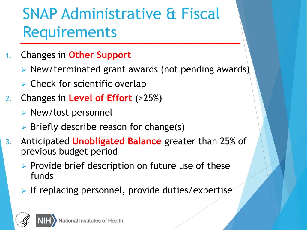 snap administrative fiscal requirements 1