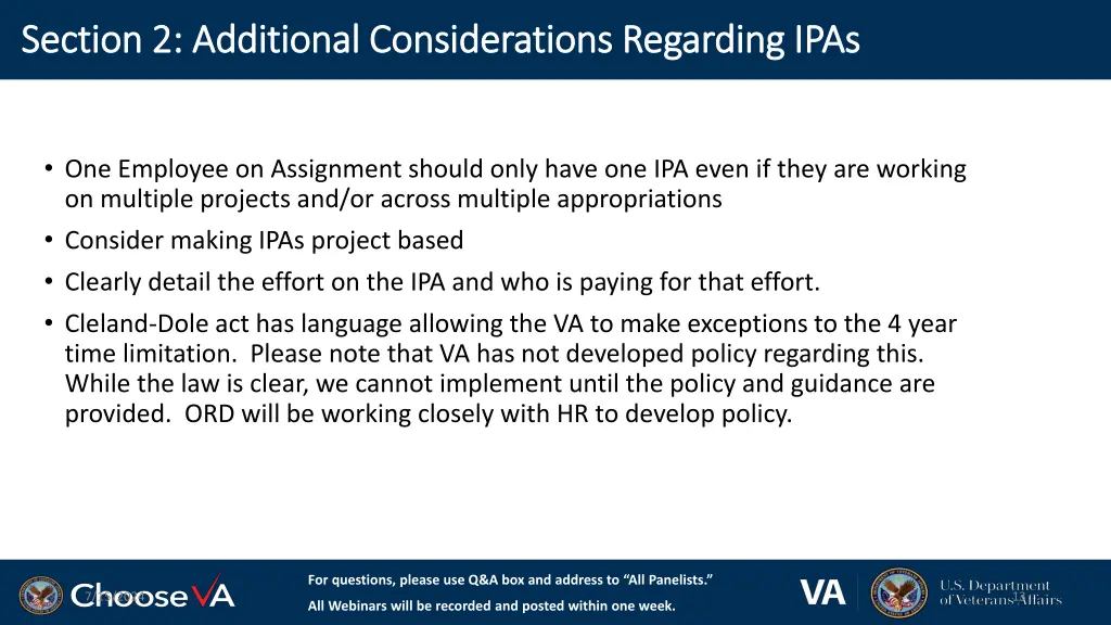 section 2 additional considerations regarding