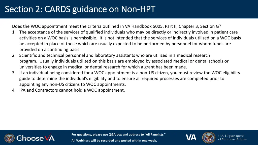 section 2 cards guidance on non section 2 cards