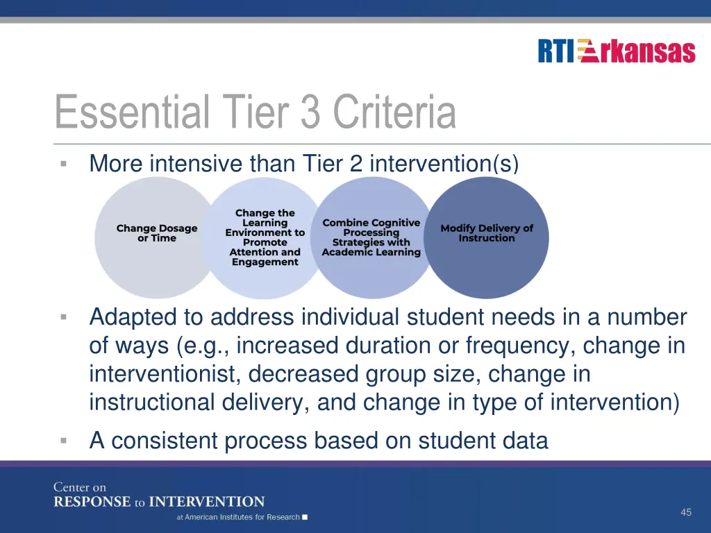 essential tier 3 criteria