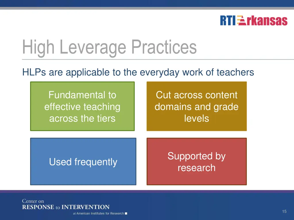 high leverage practices 1