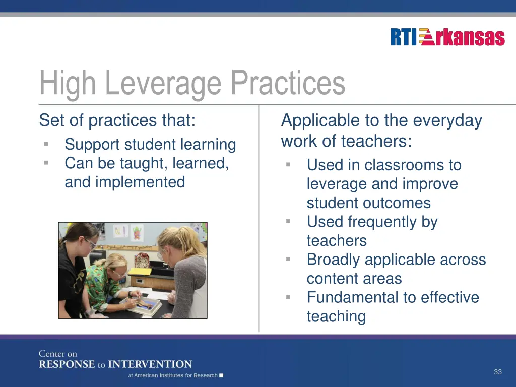 high leverage practices set of practices that