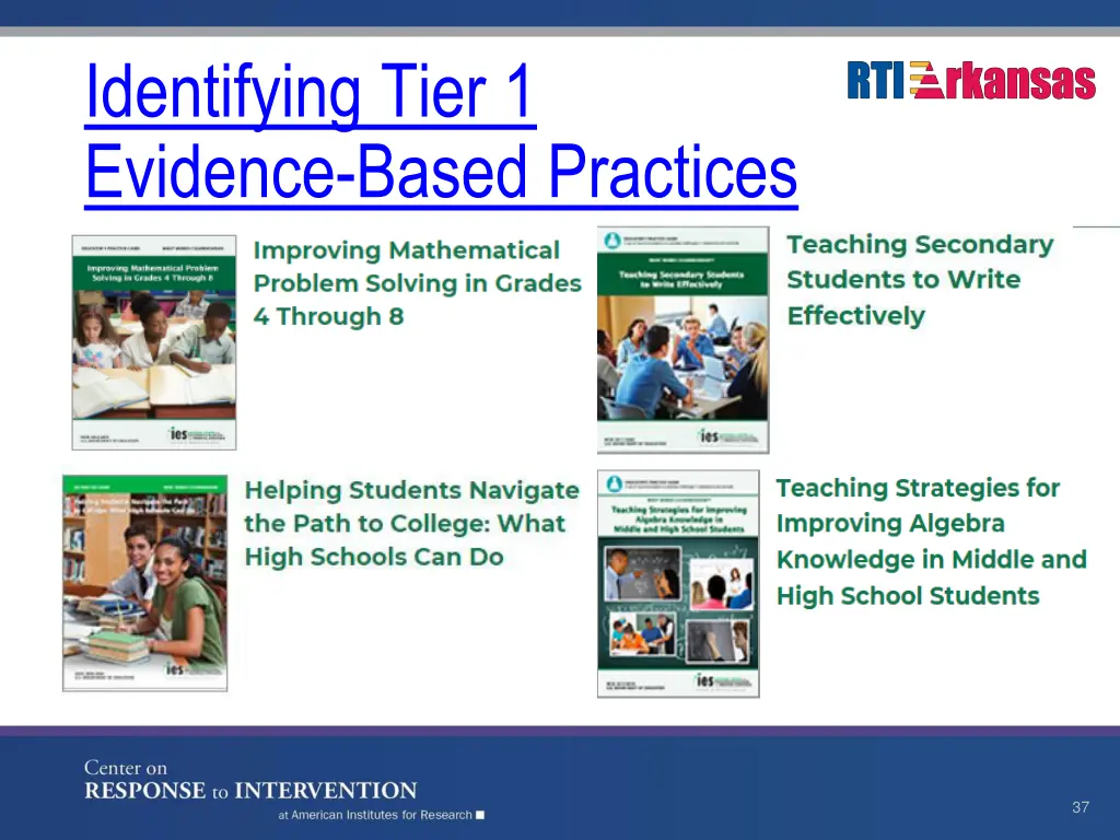 identifying tier 1 evidence based practices