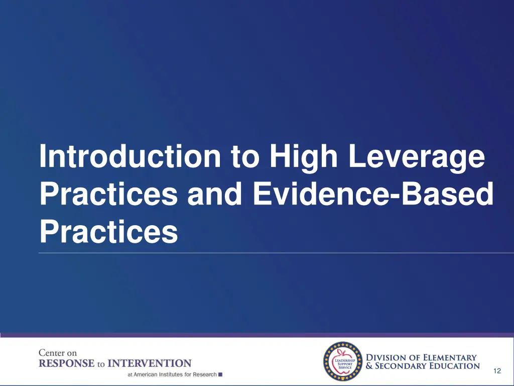 introduction to high leverage practices