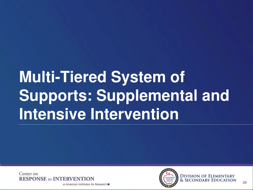 multi tiered system of supports supplemental