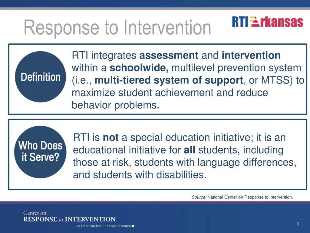 response to intervention