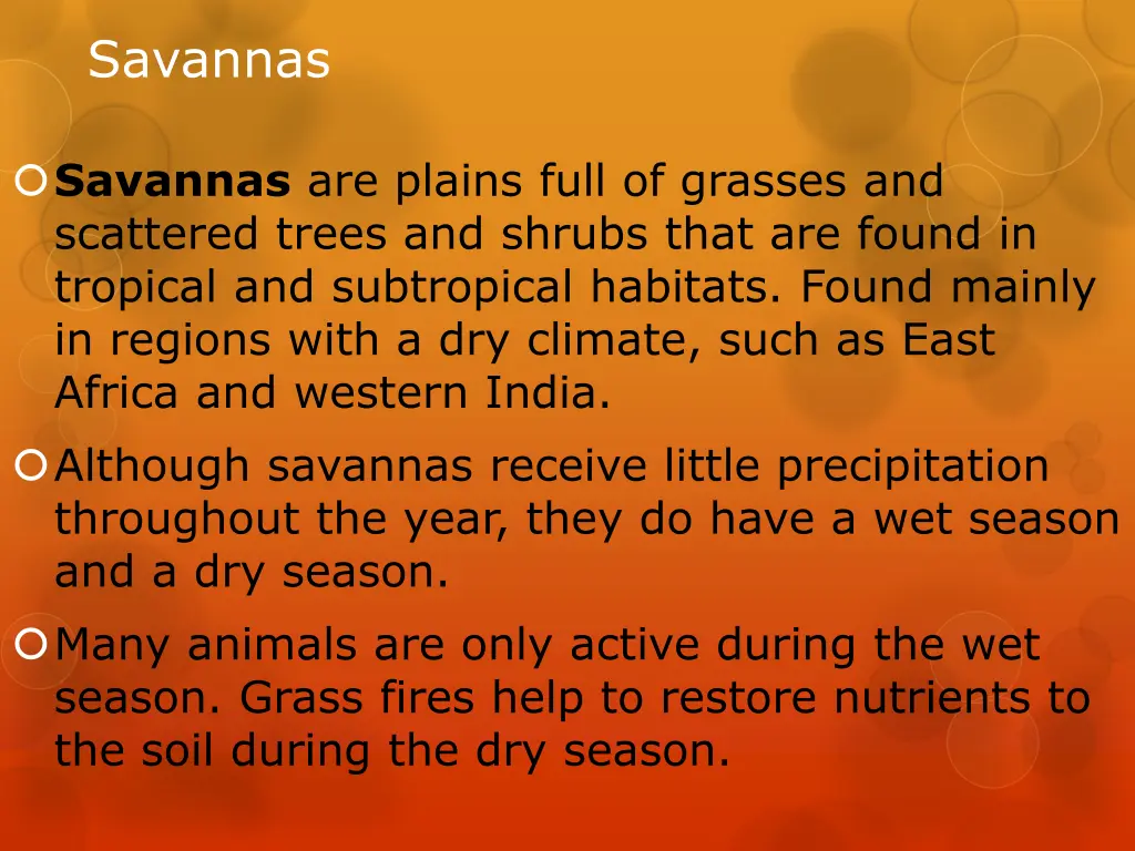 savannas