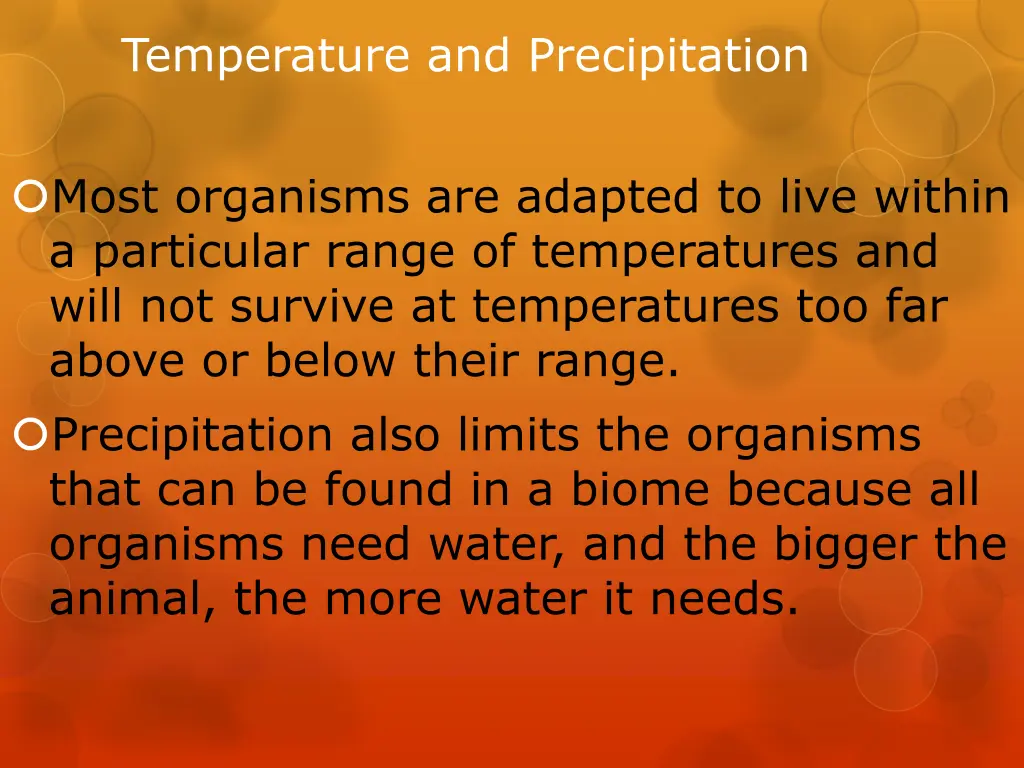 temperature and precipitation