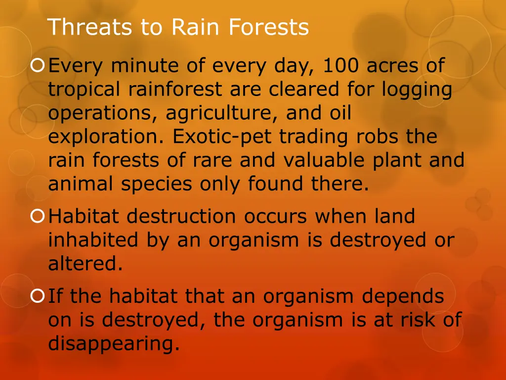 threats to rain forests