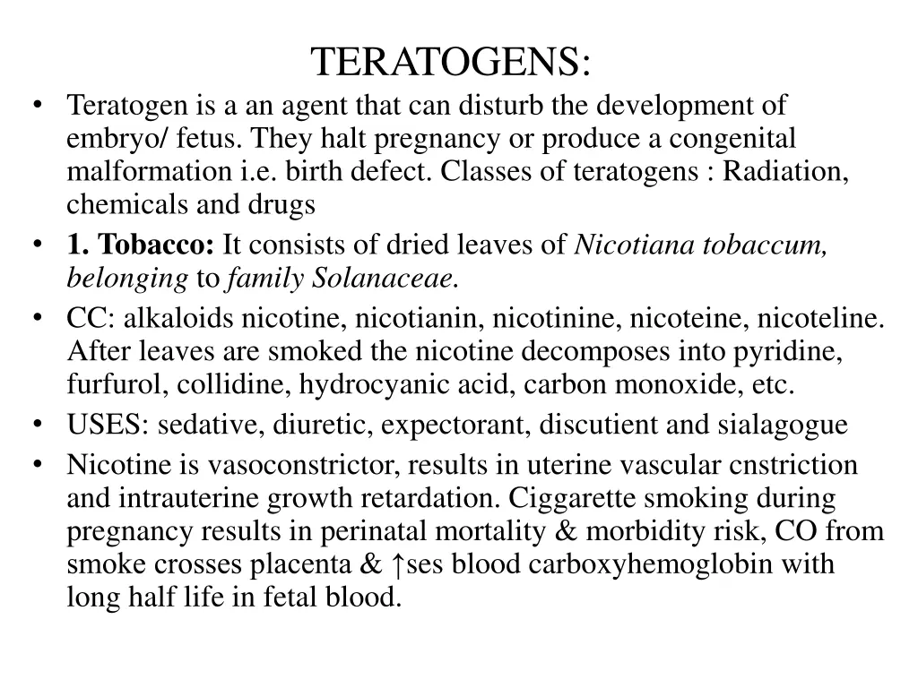 teratogens