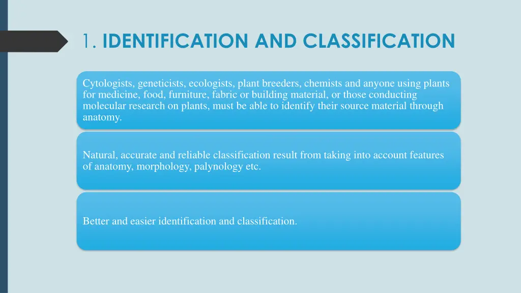 1 identification and classification