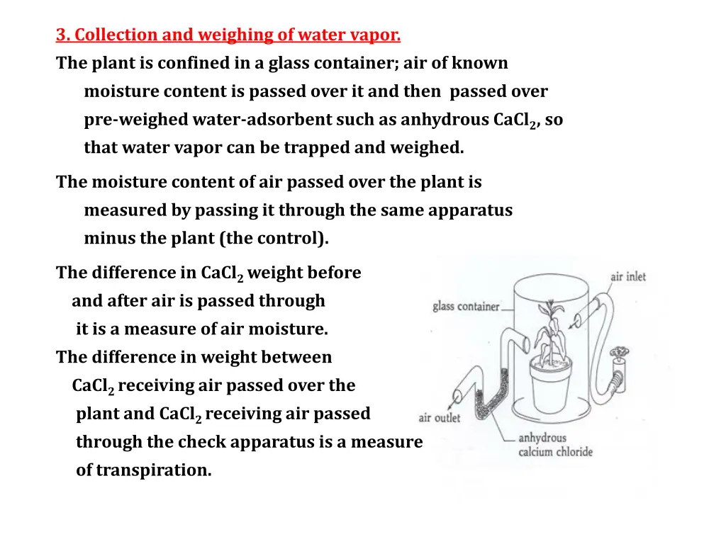 3 collection and weighing of water vapor