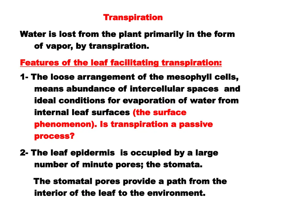 transpiration transpiration