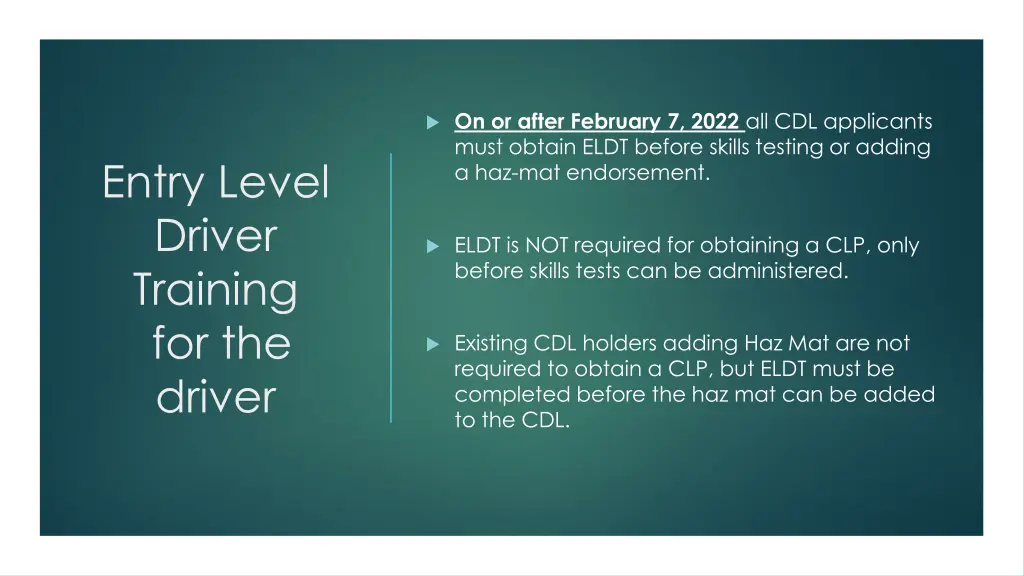 on or after february 7 2022 all cdl applicants