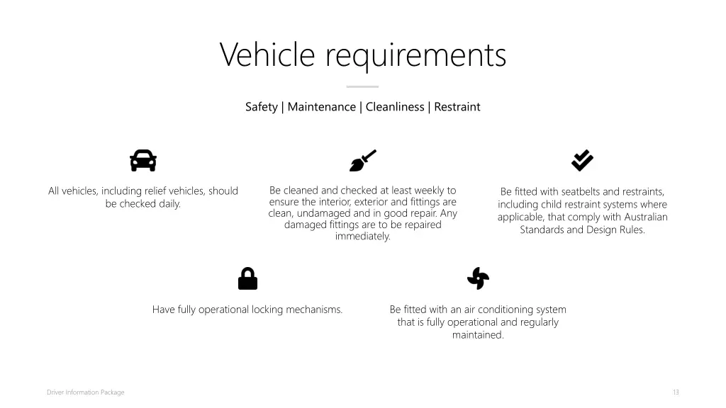 vehicle requirements