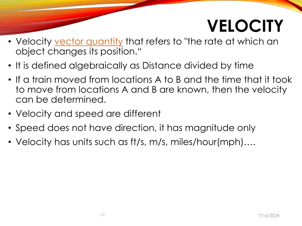 velocity