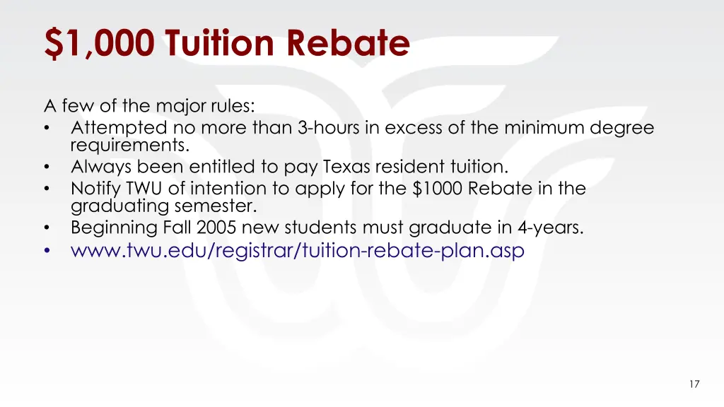 1 000 tuition rebate