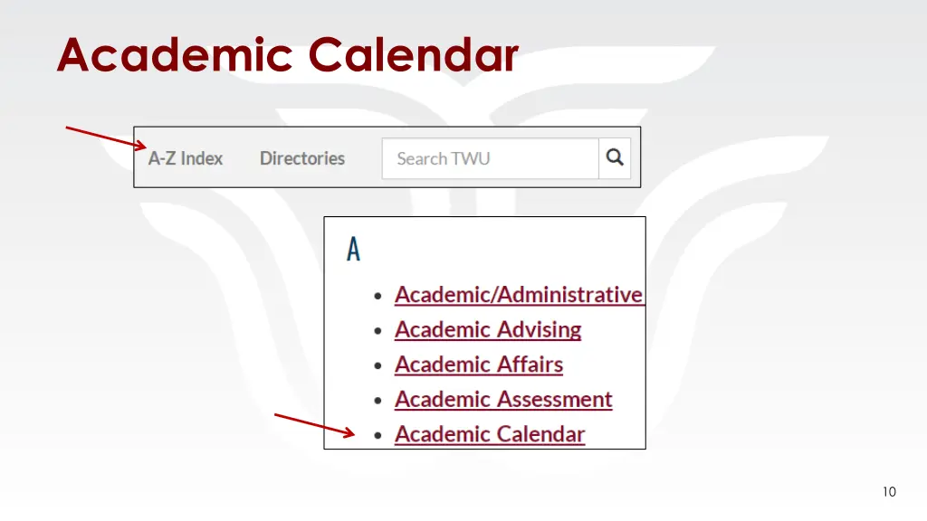 academic calendar