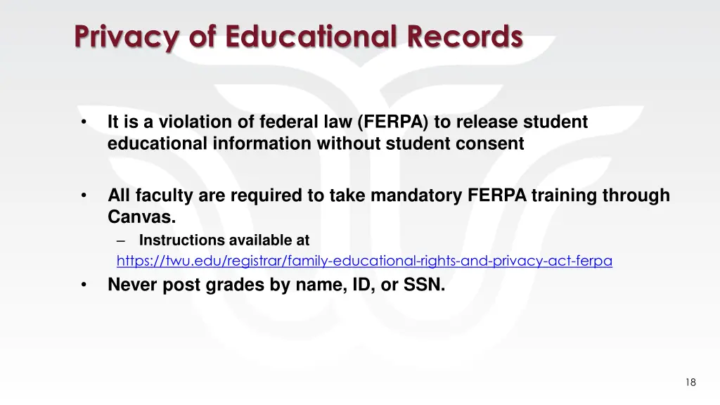 privacy of educational records