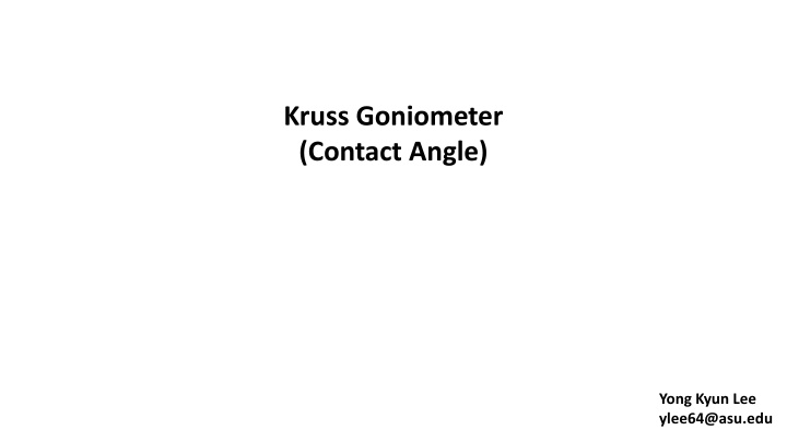 kruss goniometer contact angle