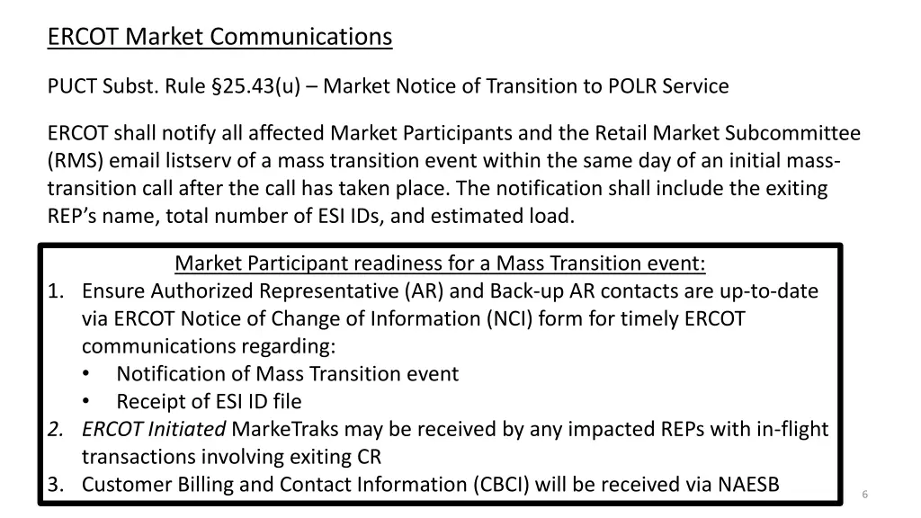 ercot market communications