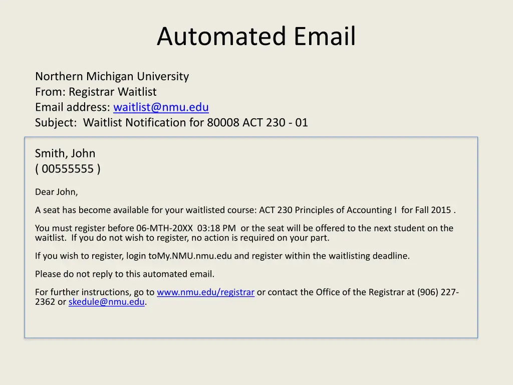 automated email