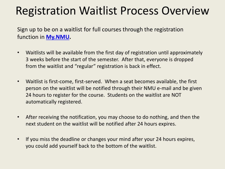 registration waitlist process overview