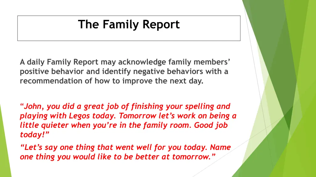 the family report