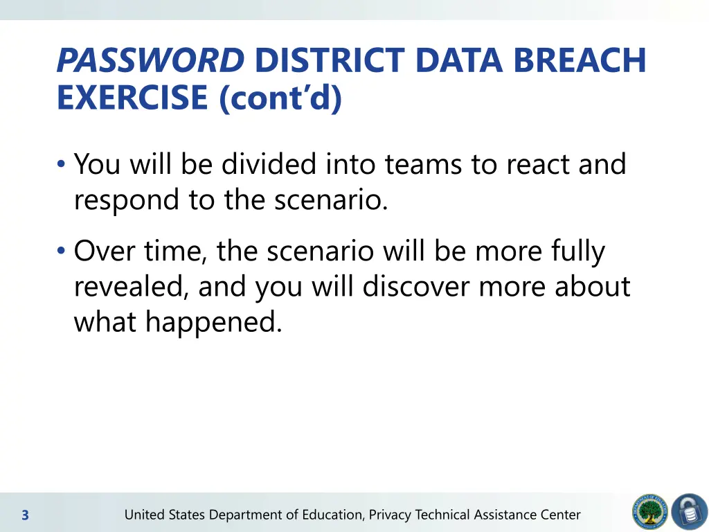 password district data breach exercise cont d