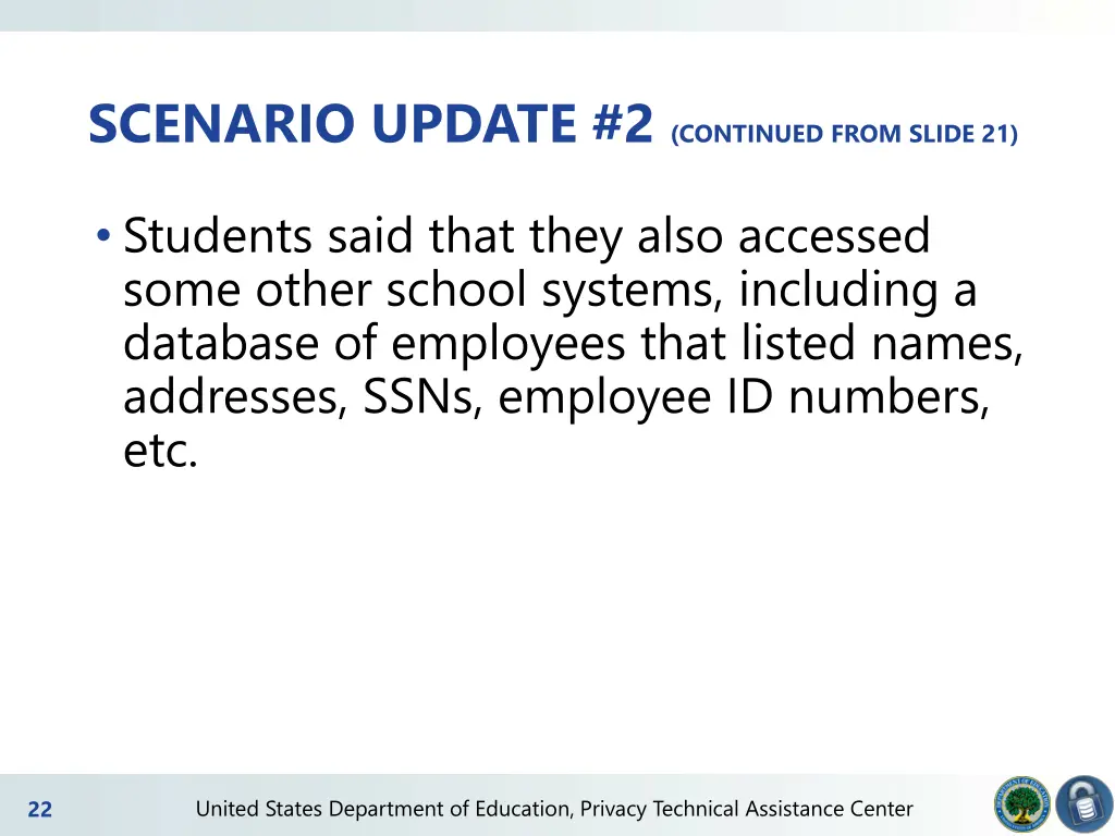 scenario update 2 continued from slide 21