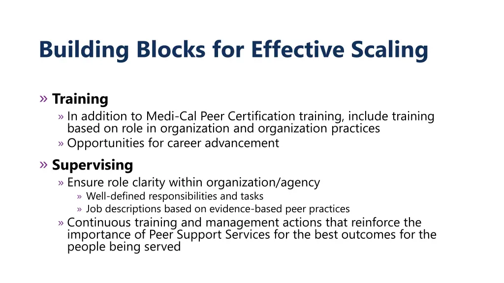 building blocks for effective scaling 1