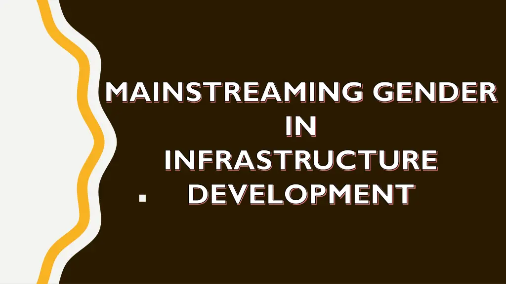 mainstreaming gender in infrastructure development