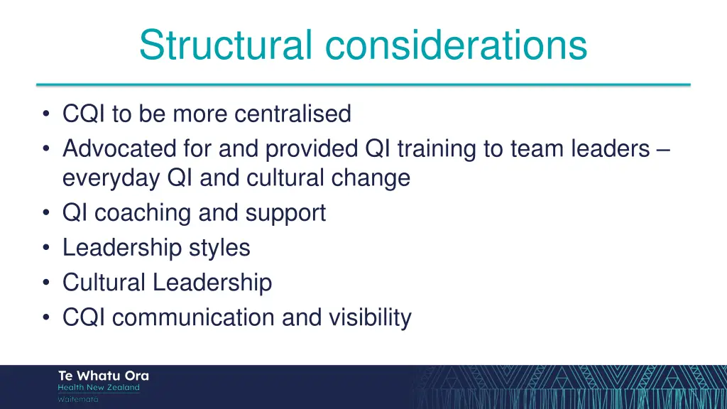 structural considerations