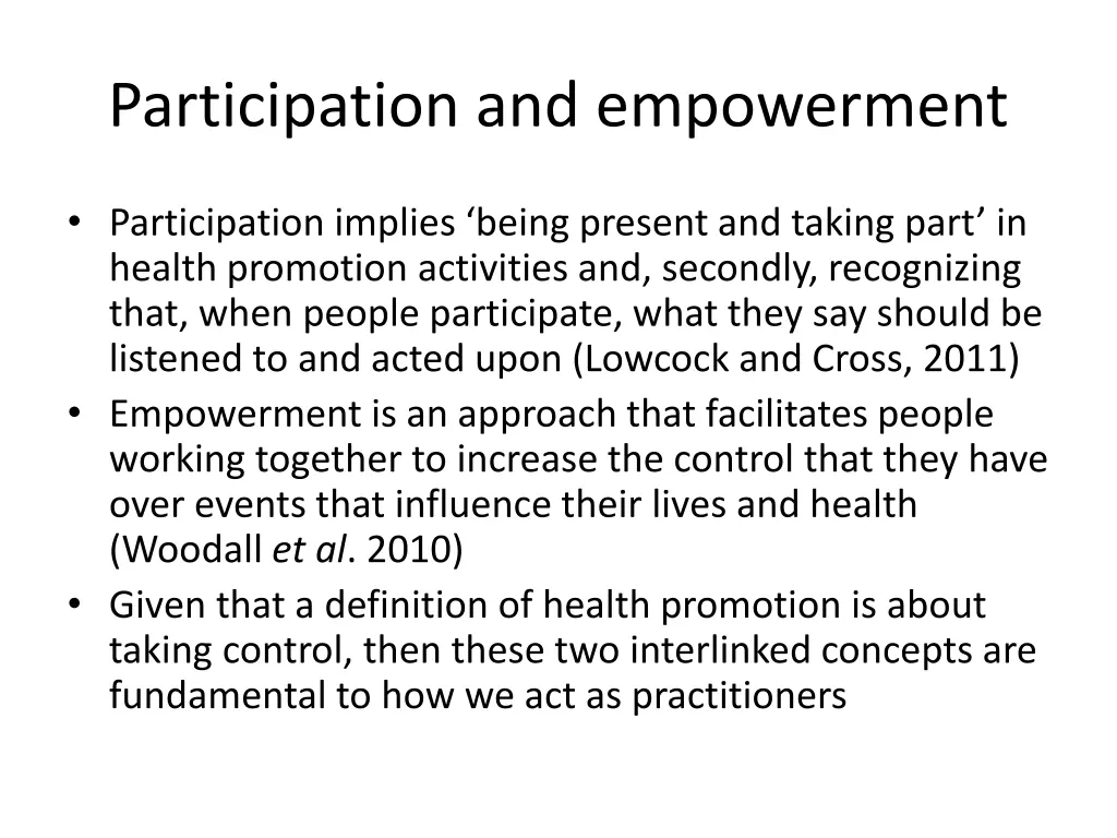 participation and empowerment